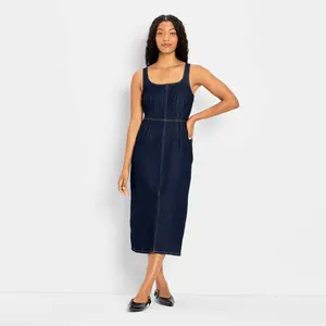 Women's 90's Denim Midi A-Line Dress - Future Collective