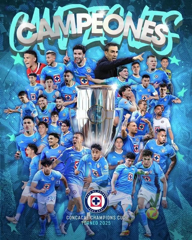 Congrats Cruz Azul Football Champions Cup 2025 Poster Decoration