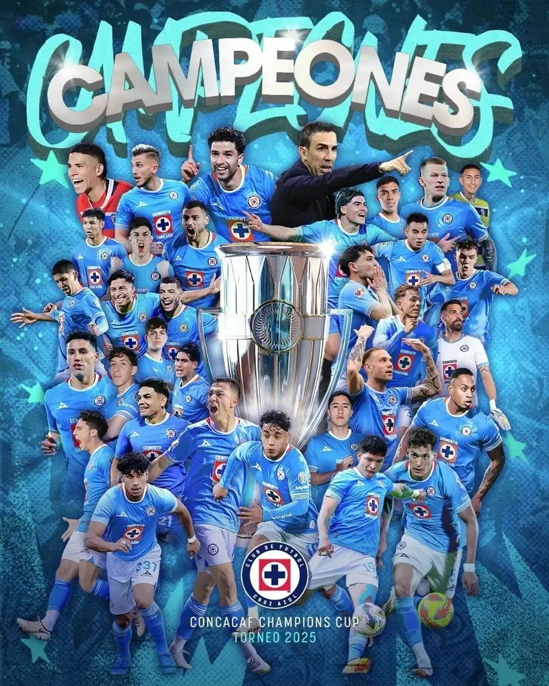 Congrats Cruz Azul Football Champions Cup 2025 Poster Decoration