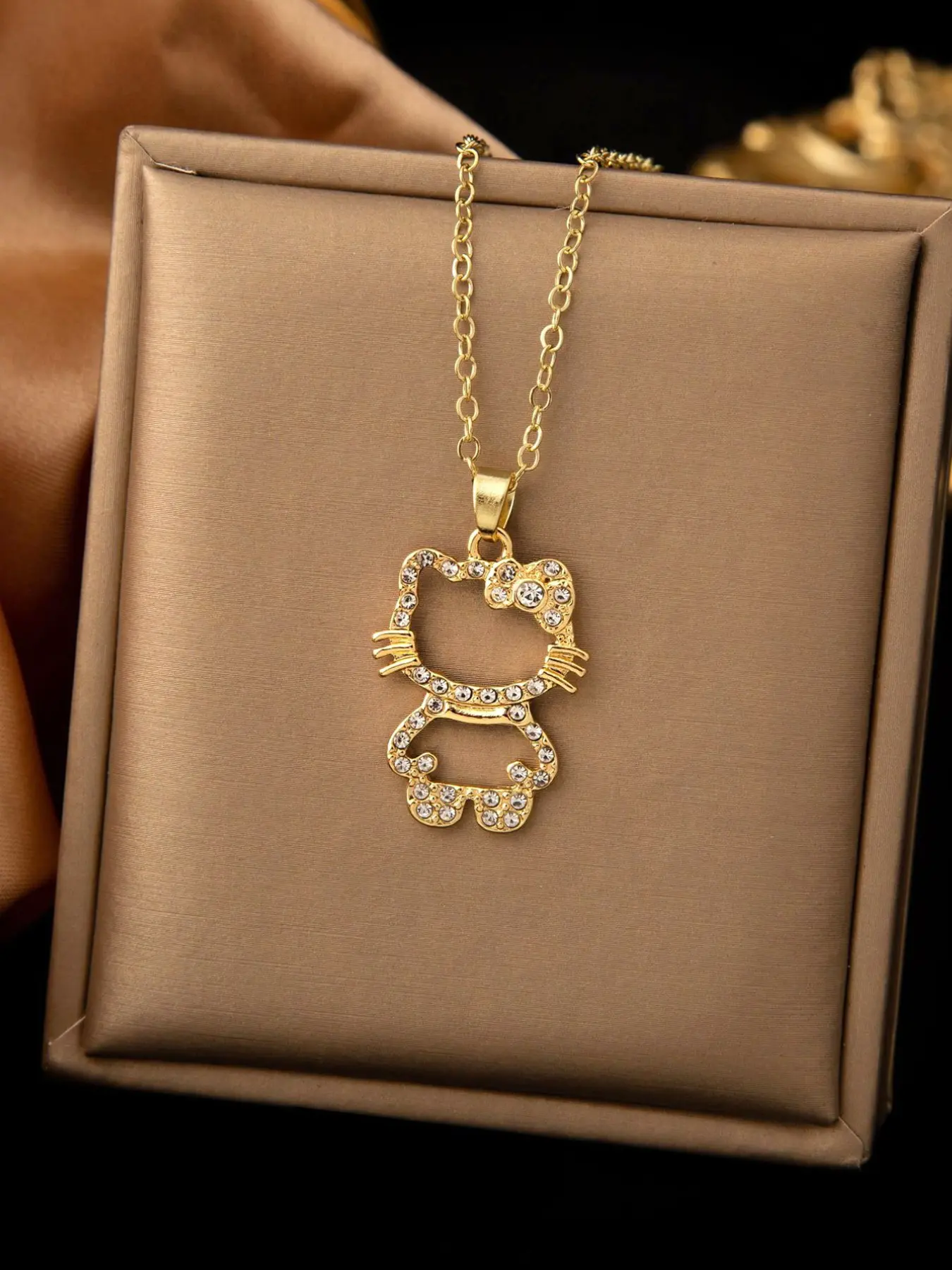 Fashionable Elegant Cute Cat Alloy Necklace, Delicate Lockbone Chain, Perfect Accessory for Daily Wear, Ideal Gift for Animal Lovers