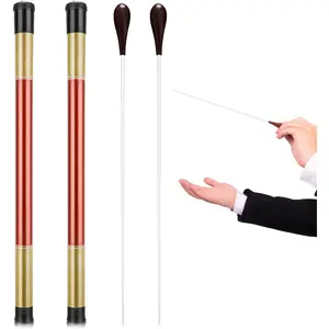 2 count 15 Inch Music Conducting Baton with Case Conductor Baton Orchestra Rosewood Handle Music Conductor Baton Lightweight Choir Director Baton for Choral Symphony Concert(Black)
