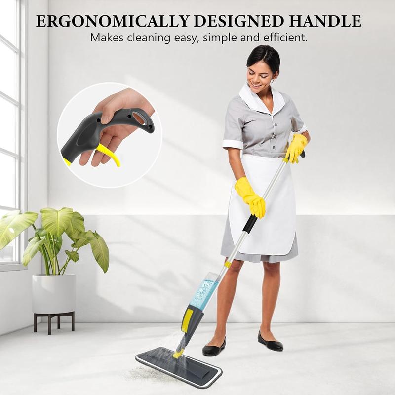 Microfiber Spray Mop: 400ml Refillable, 2 Pads, Dry/Wet Use, For All Floors, Home & Commercial Vinyl