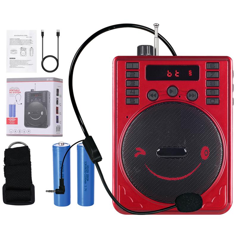 Rechargeable Mini PA System Speaker Bluetooth +USB/SD/FM +Microphone/Headset