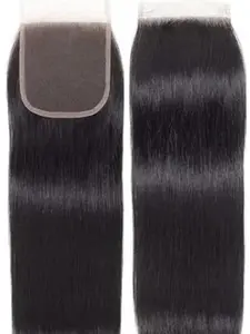 Silky Straight 4x4 Transparent Lace Closure - Sleek & Natural Look for Styling & Volume - Versatile Hair Accessory