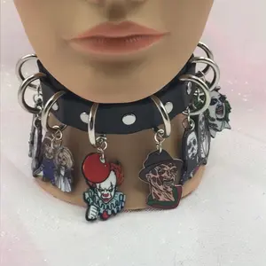 Horror spooky collection themed Halloween Jason Freddy scream necklace