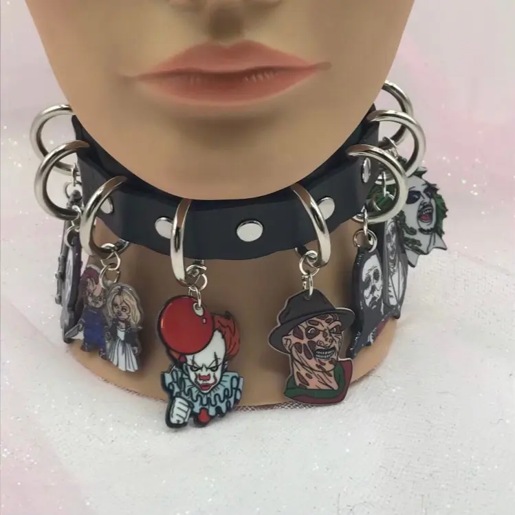 Horror spooky collection themed Halloween Jason Freddy scream necklace