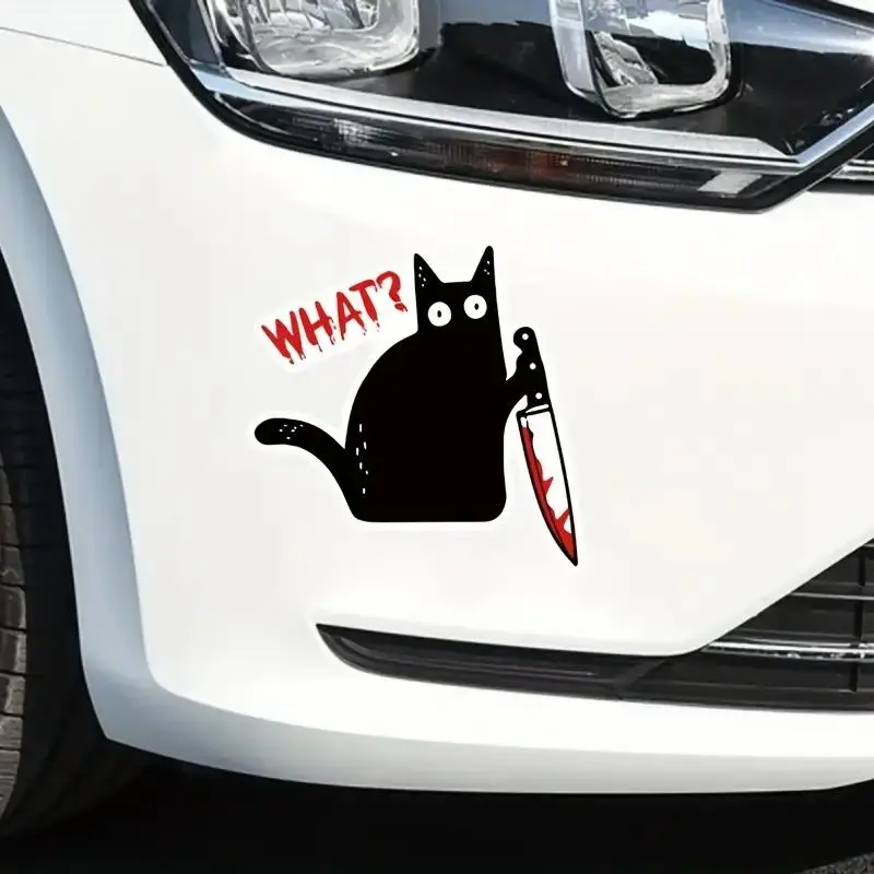Cat Pattern Car Sticker, Car Exterior Decorative Sticker, Universal Decorative Accessories for Car, Laptop, Refrigerator, Suitcase, Plastic Surface, Side Decals, Decals, Halloween, Car Vehicle Decoration, Decal For Cars, Automotive Decoration