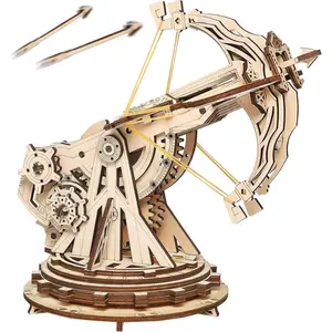 Rowood 3D Wooden Puzzles Catapult Kit for Adults Teens, DIY Catapult Mechanical Wooden Model Kits Toys to Build for Kids, Cool Birthday Gift Choice
