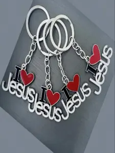 Fashionable Religious Stylish Keychain Material for DIY Jewelry Making, Heart Design, Modest Style, All Seasons, No Choking Hazard