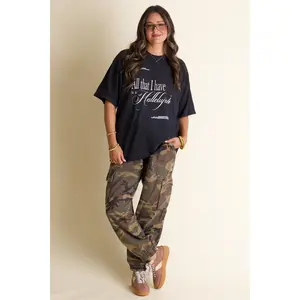 Hallelujah Mock Neck Tee - Black