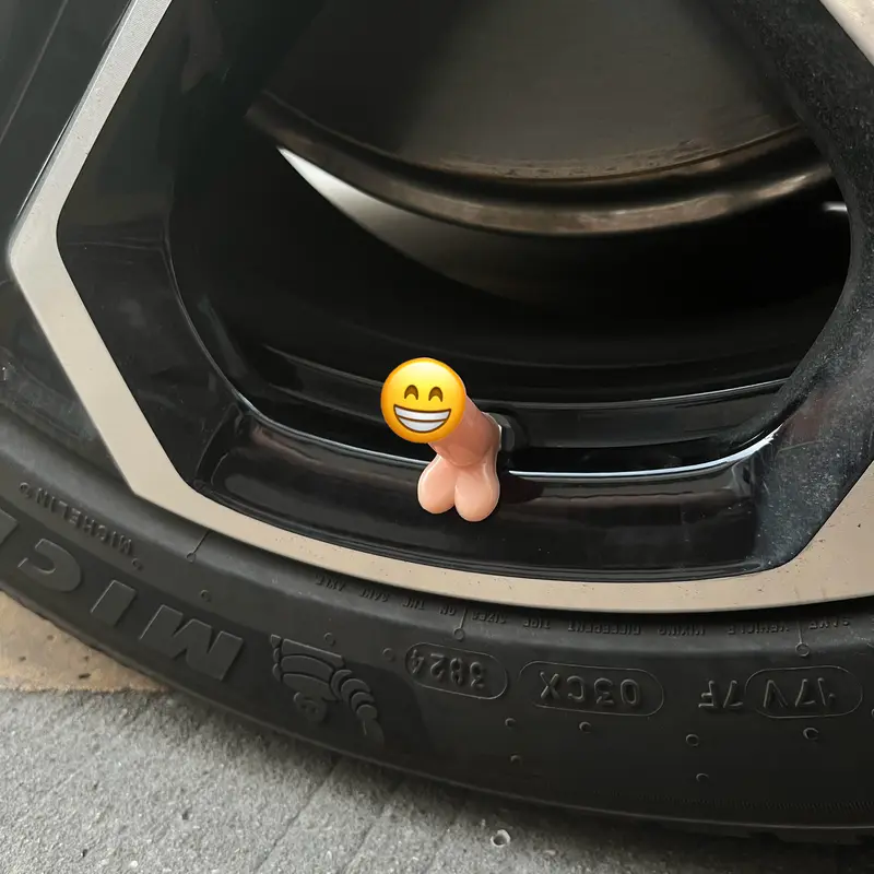 4-Pieces Creative & Funny Humor Tire Valve Caps, Dustproof Waterproof Durable Auto Parts, Easy-Installation Car/Bikes/Moto Accessories, Ideal Gift for Friends