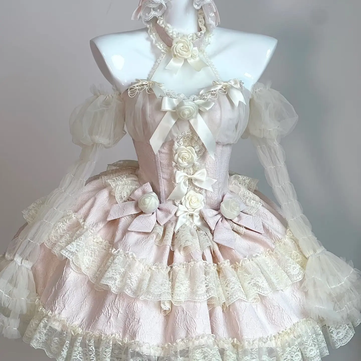 Pink dress with sleeves