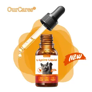 OurCares L-Lysine Liquid Drops for Cats (Chicken Flavor) – 60ml | With Yeast Beta-Glucan, Taurine & Vitamins, Inhibits Viral Replication, Strengthens Immunity, Supports Essential Nutrition & Provides Antioxidant & Anti-Inflammatory Benefits，GLB