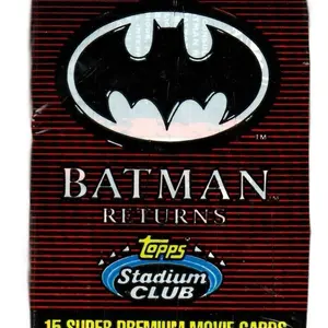 Topps 1991 Stadium Club Batman Returns Trading Cards Pack - 15 Cards per Pack, Super Premium Movie Cards
