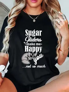 100% Cotton Sugar Glider Gift Print Funny Sugar Gliders Happy T-Shirt
