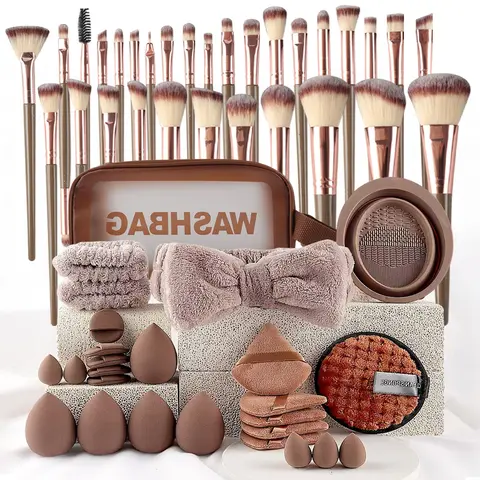 56-Piece Makeup Brush Set, Multifunctional Cosmetic Tools Kit, Beauty Multifunctional Tools, Includes Foundation Brushes (champagne Color), Friday Sale!