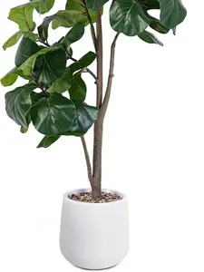 Artificial Fiddle Leaf Tree, Artificial Fig Trees Floor Plants for House Office Living Room Indoor Home Decor, Housewarming Gift