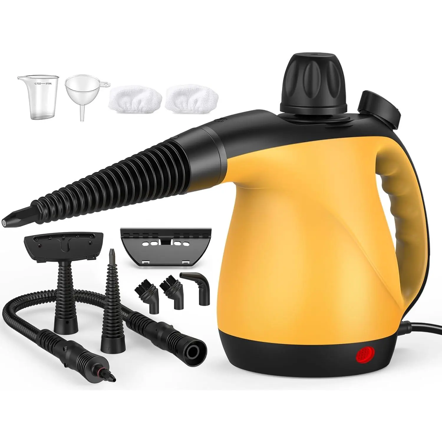 Handheld Chemical-Free Eco-Friendly Pure Steam Mop Cleaning Set with 11-Piece Accessory Kit (Cleaning Brush, Filling Nozzle), 8x8in Compact Portable Heat-Resistant Design, Gentle Floor Cleaning, Maintains Fresh Environment, for Household Use