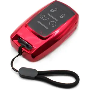 Compatible with Dodge RAM 1500 2500 3500 4500 5500 Truck Pickup Red TPU Key Fob Cover Case Remote Holder Skin Protector Keyless Entry Sleeve Accessories