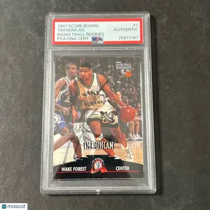 1997 Basketball Rookies #1 Tim Duncan Signed Card AUTO PSA/DNA Slabbed Autograph
