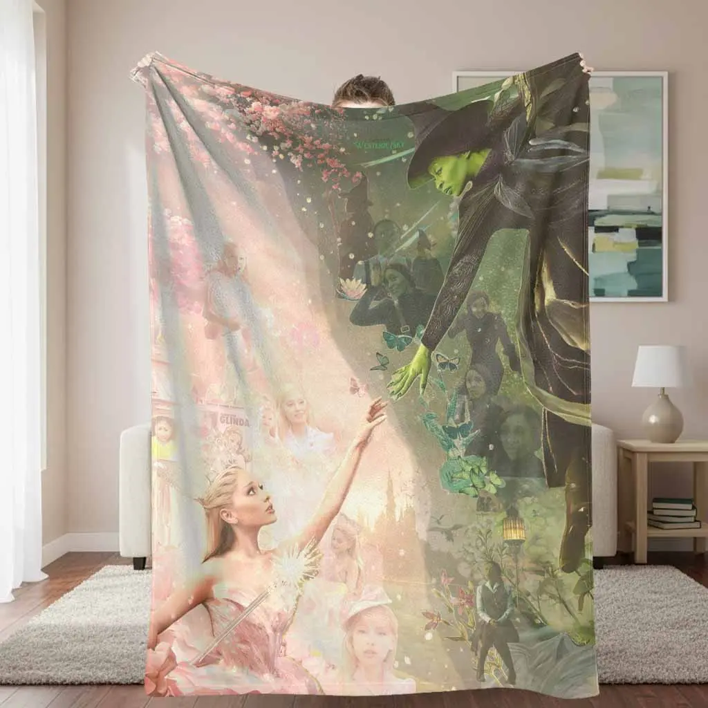Fantasy Wizard & Wispy Fairy HD Vivid Print Flannel Throw Blanket, Silky Soft, Warm Yet Breathable, Lightweight, Wrinkle-Resistant, Anti-Pilling Flannel Stays Smooth, 30x40in/40x50in (Small Kids), Vacuum-Packed Ship, Ideal for Bedroom & Holiday Gifting