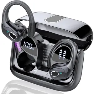 NEW Wireless Earbuds 75hrs Bluetooth 5.4 Headphone Sport, 2026 Bluetooth Earbuds Stereo Deep Bass Over Ear Bud with Earhooks, ENC Noise Cancelling Mic, IPX7 Waterproof Earphone for Gym/Running/Workout