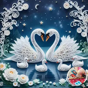 Handmade 5D Diamond Art Kit - Frameless Night Sky Bird Scenery, 15.7x15.7 in DIY Needlework Project for Adults, Calming Relaxation Activity,summervibes