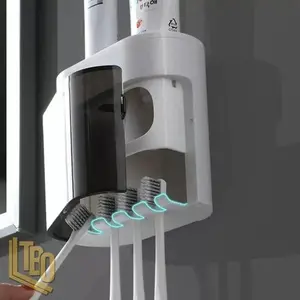 Wall-Mounted Toothpaste Dispenser and Toothbrush Holder Set