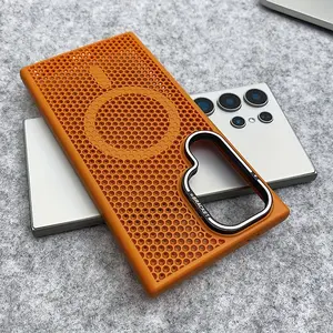 Magnetic Cooling Case Designed for Samsung S25 Ultra/S24 Ultra/S23 Ultra/S25 Plus/S24 Plus/S23+/S25/S24/S23 |   Features a Built-In Kickstand |   Durable Hard Shell, The Lens Frame Can Be Opened to Serve As a Stand, Hollow Design, Safeguards Your Device.2