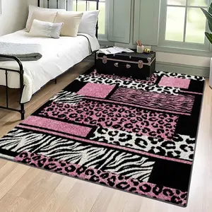 Leopard Print Soft Floor Mat, Non-slip Floor Carpet, Rectangle Home Decorative Mat for Living Room Bedroom, Home Decor, Leopard Print Rug