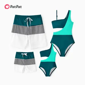 PatPat Swimsuits Tummy Control High Waisted One-piece Full Support Family Matching Swimwear Swim Shorts Bathing Suits Spring Break Spingtok