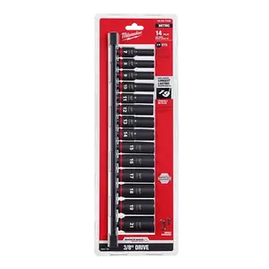 Milwaukee 49-66-7008 14PC 3/8" Drive Metric Deep 6pt Socket Set (Open Box)