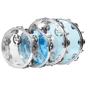 M MBAT 8 Inch /10 Inch Tambourine Self-Tuning Double Row Hand Drum Stainless Steel Ring Hand Percussion Drum KTV/Party/Festival/Celebration