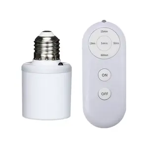 E27Wireless Smart Timer Switch Lamp Holder with Remote Control 110V 220V Multi Light Switch Socket for Baby Room Bedroom Office