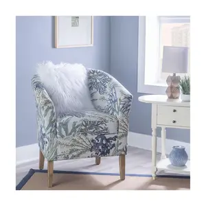 Linon Home Sal Polyester Fabric Oceanside PrintClub Chair