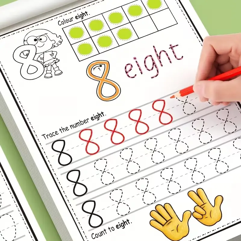 Interactive Preschool Math Workbook - 32-Page Number Tracing & Writing Practice Book with Color-Coded 0-30 Numbers, Handwriting Training For Homeschool Use Kindergarten Prep And Screen Free Educational Activity Gift Learning Materials