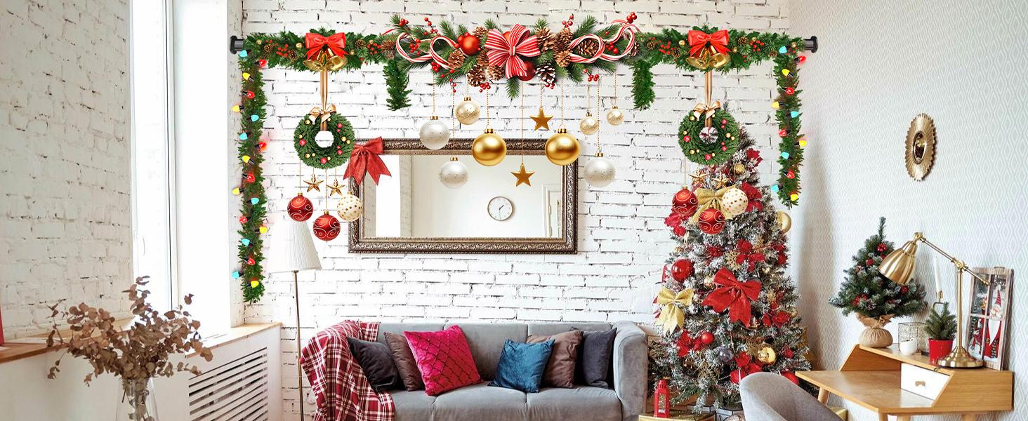 Heavy Duty No Drill Tension Curtain Rod 102-120 Inch, 1.27" Diameter Non-Slip Adjustable Telescoping Rod for Shower Windows Bathroom Bedroom Patio, Renter Friendly