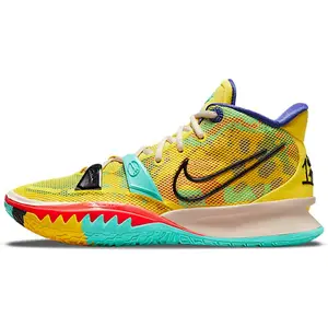 Nike Kyrie 7 Peace and Love Basketball Shoes – Unisex, Round Toe, Lace-Up, Mid-Top, Lemon Yellow Verifiable, with credentials and supporting global authentication