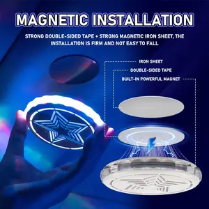 USB Rechargeable Car Ceiling LED Light – Voice Activated DJ Atmosphere Lamp with 6 Modes, Wireless RGB Strobe for Car & Room Party