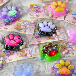 Novelty Kneading Glow Cat Paw Squeeze Soft Handmade Cat Paw Fidget Colorful Silicone Cat Paw Pinch Practical Jokes