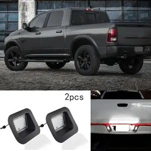 💡🚚 2Pcs LED License Plate Light Set | LED Car Lights Fits Ram 1500/2500/3500 Pickup 2003-2018 ✅ 6500K Bright White Light ✅ 12-24V Universal ✅ Durable PC Material ✅ Easy Install No Tools ✅ 3W Low Power | Ultimate Truck Lighting Upgrade!