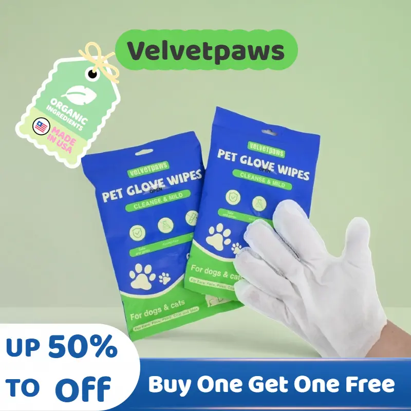 Thick Unscented Pet Glove Wipes for Dogs & Cats, Hypoallergenic Pet Wipes Disposable No-Rinse Grooming, 6/12/24pcs