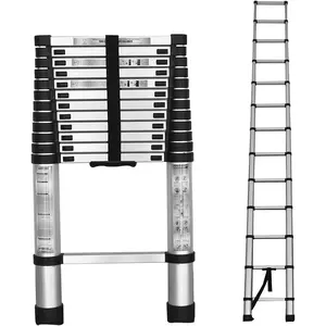 14.5FT Telescoping Ladder, Lightweight Collapsible,  Retractable Ladder, Telescopic Compact Ladders for , 330LB Capacity