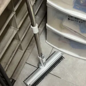 Floor Scrub Brush with Long Handle, cleaning brush,3 in 1 Scrape and Heavy-Duty Stiff Bristle Scrubber Brush for Cleaning Shower Bathroom, Patio, Garage, Kitchen, Wall and Deck,Christmas Gifts