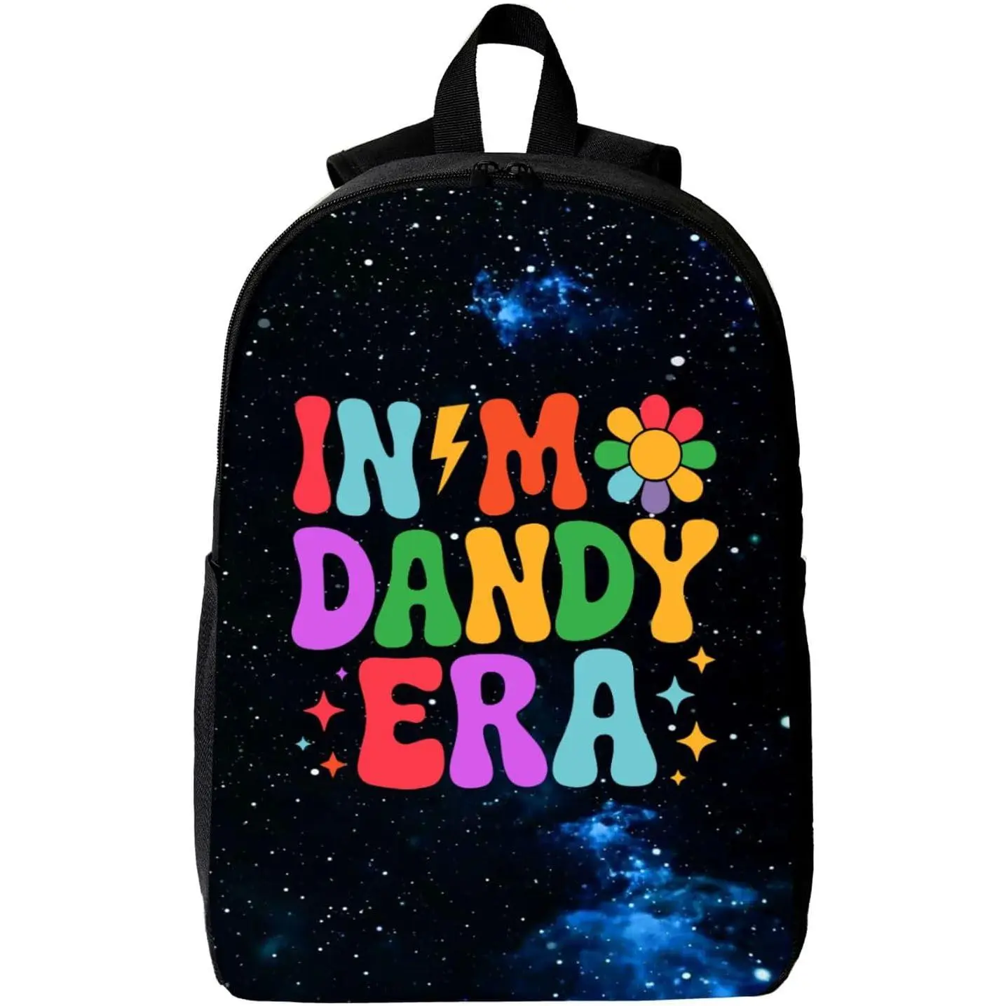 In My Dandyss Funny Dandysss's World Color bookbag Two-Way Zippers Breathable Shoulder StrapsBackpack with Side Pocket- Unisex
