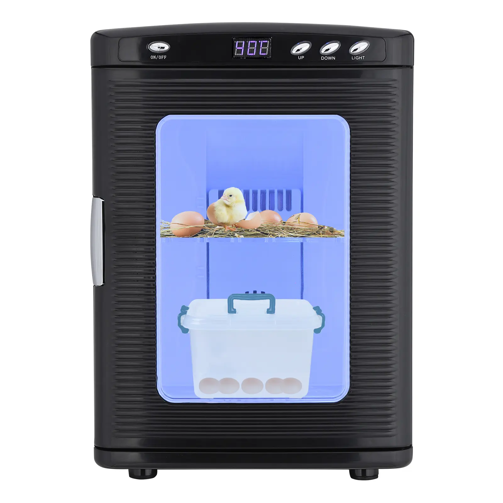 25L Digital Egg Incubator – LED Temperature Display, Heating & Cooling 41–140°F, Dual Power (12V/110V), Versatile Cabinet for Hatching Eggs, Petri Dishes, Laboratory, or Sourdough Use