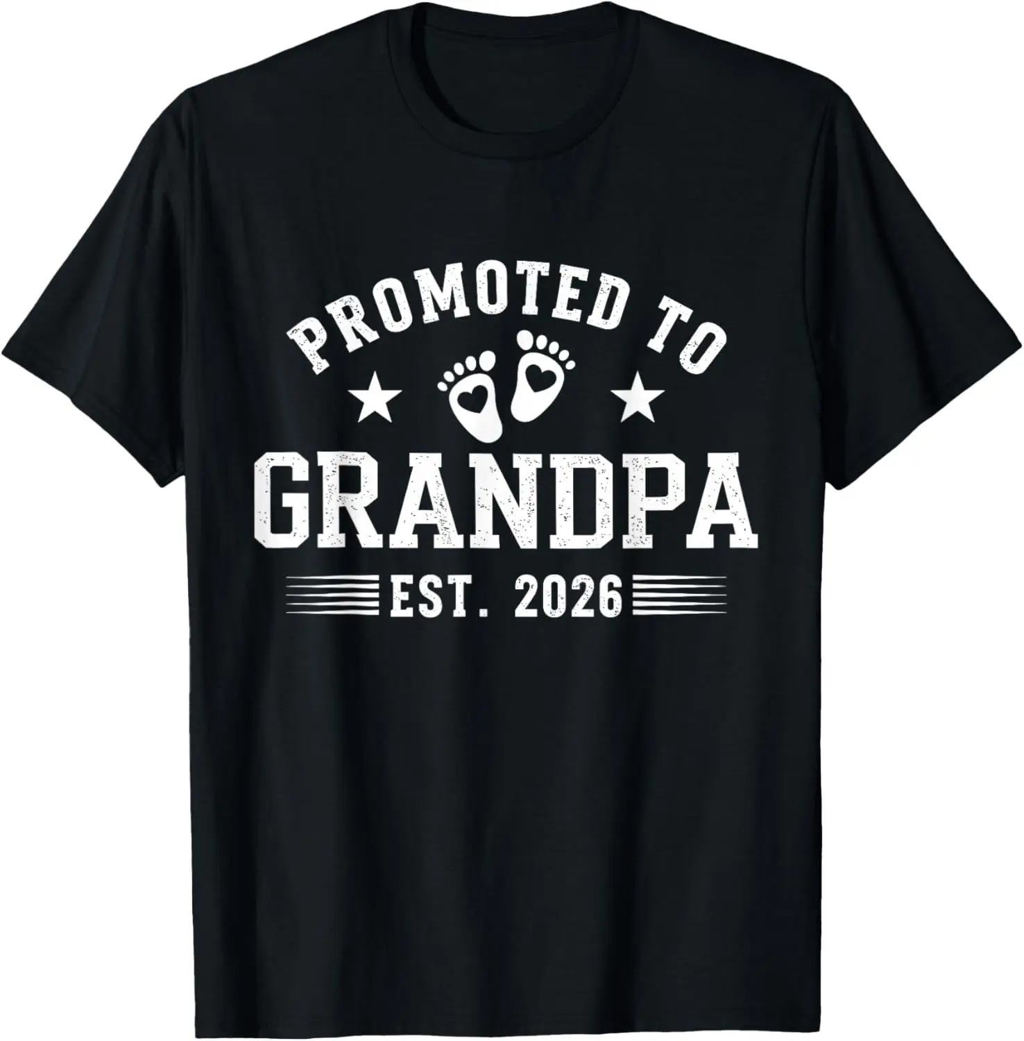 Promoted to Grandpa 2026 T-Shirt Pure Cotton Graphic Tees Menswear Top: Gifts for Men & Women, Natural, Shortsleeve