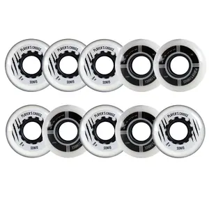 Player's Choice Indoor Roller Hockey Goalie Wheels 10-Pack - 59mm Extra Soft 74A (6) + Medium 78A (4) Concept