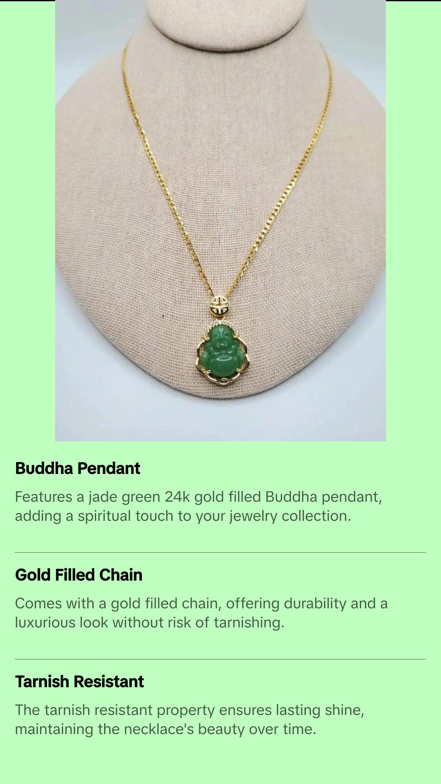 Jade Buddha pendant necklace green