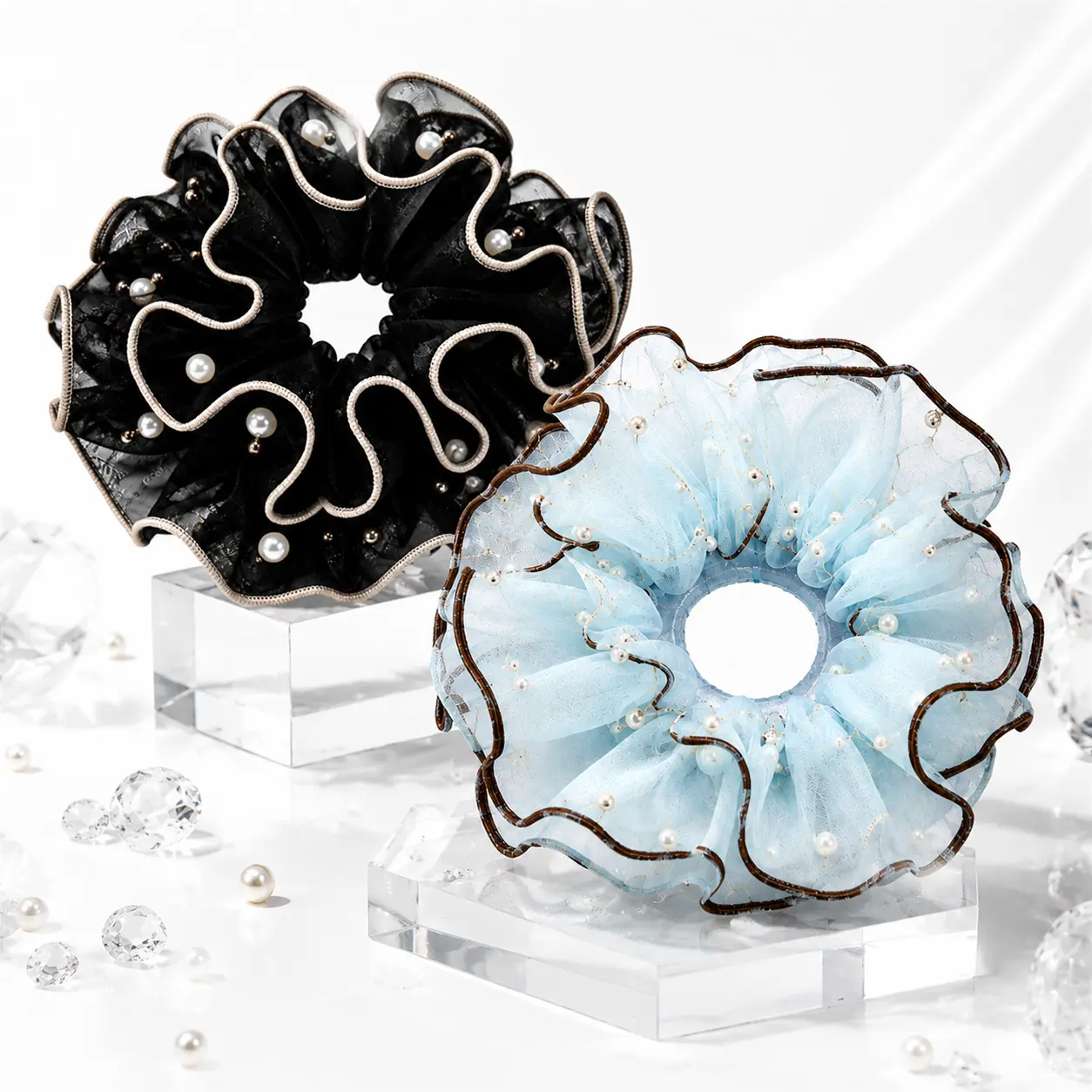 2PJumbo Scrunchies for Women, Extra Large Soft Hair Scrunchie for Thick Hair and Stylish Hairstyles